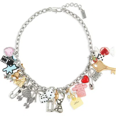 Marc Jacobs The Sticker Statement Collar Necklace In Silver Multi