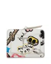 Marc Jacobs The Sticker Utility Snapshot Mini Compact Wallet In White Multi