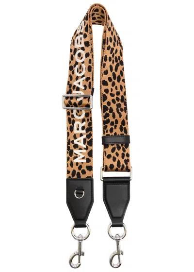Marc Jacobs The Strap Leopard-jacquard Canvas Bag Strap In Brown