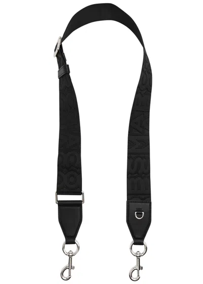 Marc Jacobs The Strap Logo Canvas Bag Strap In Black