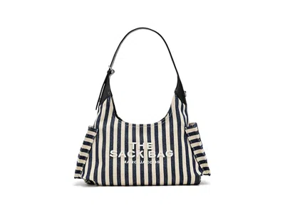 Marc Jacobs The Stripe Canvas Belted Sack Bag Shoulder Handbags Blue Sea Multi: One Size