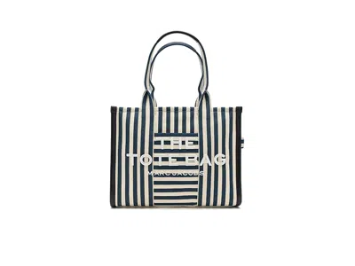 Marc Jacobs The Stripe Canvas Large Tote Bag Handbags Blue Sea Multi: One Size