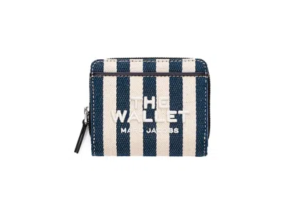 Marc Jacobs The Stripe Canvas Mini Compact Wallet Wallet Handbags Blue Sea Multi: One Size