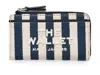 Marc Jacobs The Stripe Canvas Top Zip Wallet In Blue