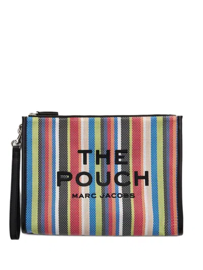 MARC JACOBS THE STRIPE MESH LARGE POUCH