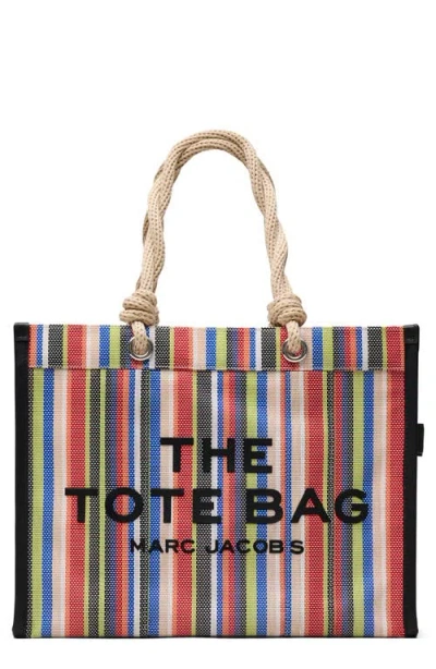 Marc Jacobs The Stripe Mesh Large Tote Bag In Multi