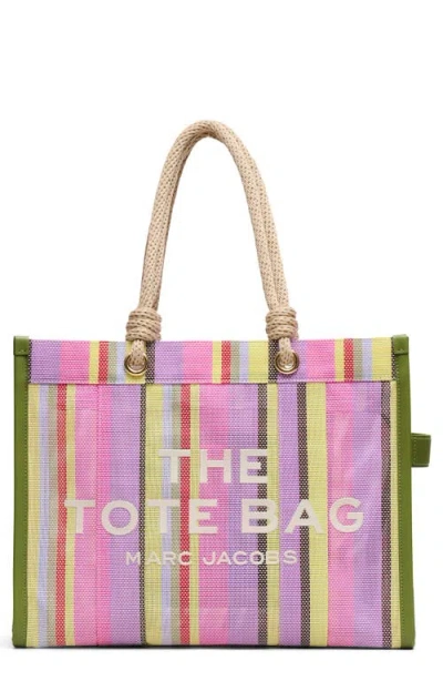 Marc Jacobs The Stripe Mesh Large Tote Bag In Neutral