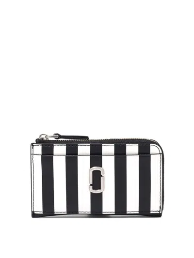 Marc Jacobs The Stripe Zipped Wallet In Black