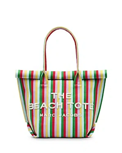 Marc Jacobs The Striped Jacquard Beach Tote Bag In Burgundy