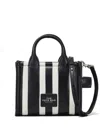 Marc Jacobs Vertical-stripe Leather Tote Bag In Black