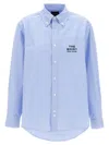 Marc Jacobs Striped Cotton Shirt Collar Pocket Sleeves In Light Blue