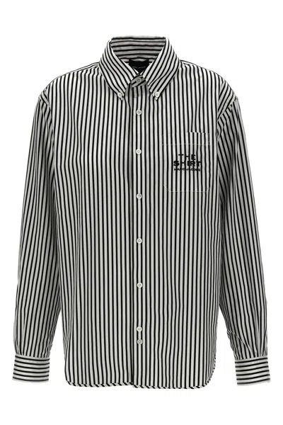 Marc Jacobs 'the Striped Shirt' Shirt In White/black