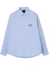 Marc Jacobs Striped Cotton Shirt Collar Pocket Sleeves In Sky Blue