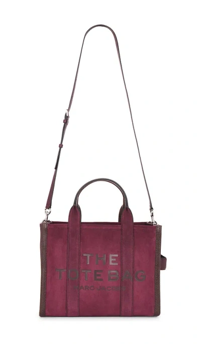 Marc Jacobs The Suede Medium Tote Bag In Dark Plum
