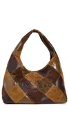 Marc Jacobs The Suede Patchwork Sack Bag Brown Multi In Multi