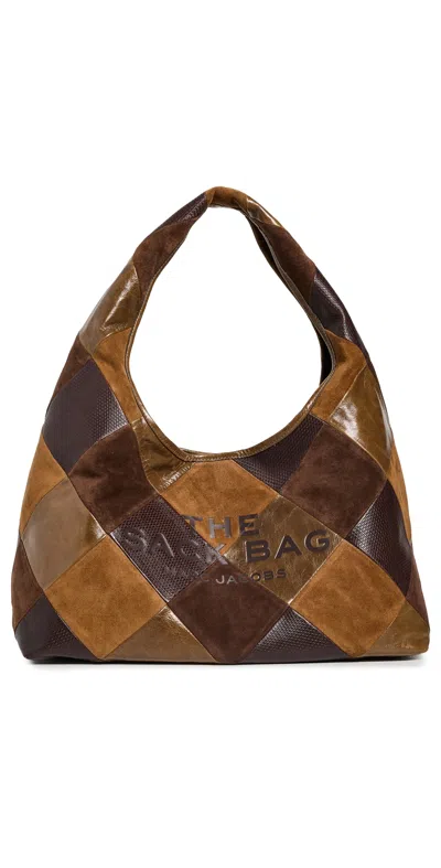 Marc Jacobs The Suede Patchwork Sack Bag Brown Multi