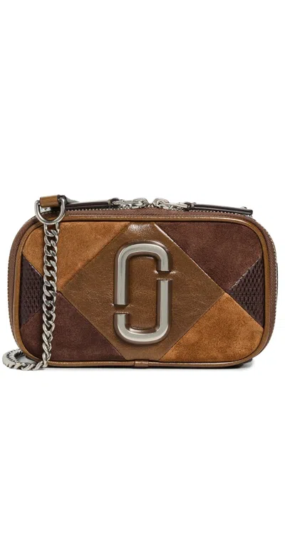 MARC JACOBS THE SUEDE PATCHWORK SOFTSHOT BAG BROWN MULTI