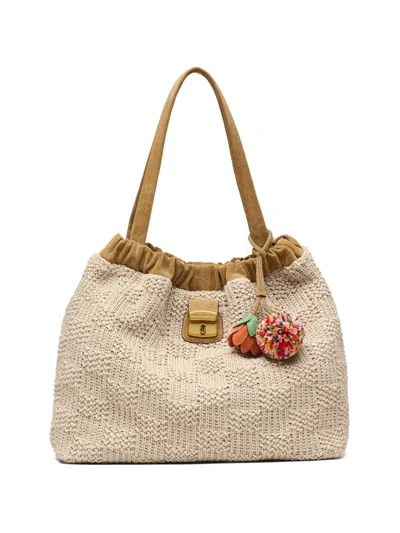 Marc Jacobs The Summer Cristina Woven Tote Bag In Neutral
