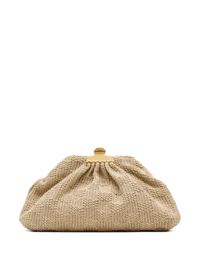 Marc Jacobs The Summer Glam Woven Clutch Bag In Neutral