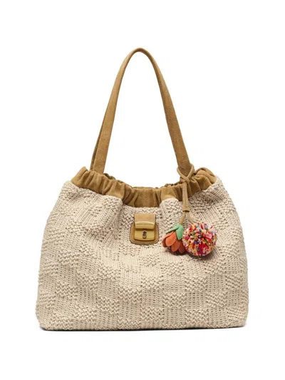 Marc Jacobs The Summer Woven Cristina Tote In Nude