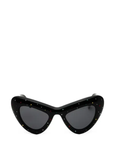 Marc Jacobs The Sunglasses Crystal-embellished Cat-eye Sunglasses In Black
