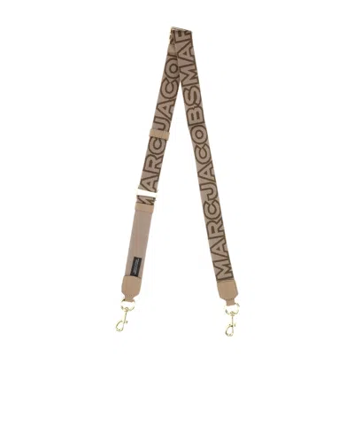 Marc Jacobs The Thin Logo Webbing Bag Strap In Brown