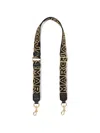 Marc Jacobs The Thin Outline Logo Webbing Bag Strap In Black