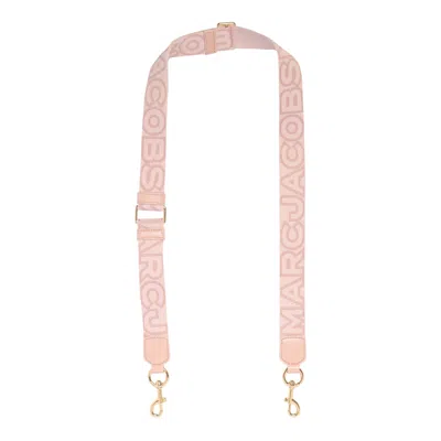 Marc Jacobs The Thin Outline Logo Webbing Strap In Pink