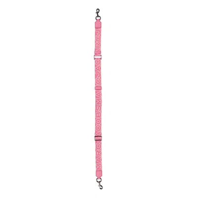 Marc Jacobs The Thin Outline Logo Webbing Strap In Pink