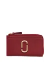 Marc Jacobs The Top Pebbled Leather Wallet In Red