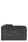 Marc Jacobs Womens Debossed-branding Leather Card Holder Black