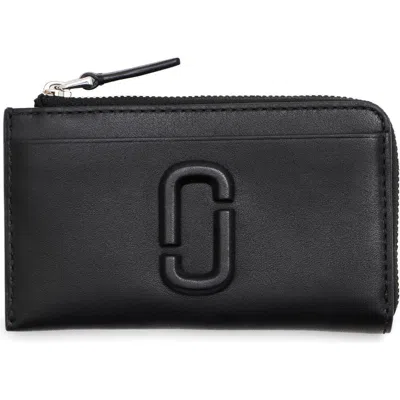 Marc Jacobs The Top Zip Multi Leather Card Holder In Black