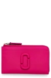 Marc Jacobs The Top Zip Multi Leather Card Holder In Hot Pink