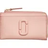 Marc Jacobs The Top Zip Multi Leather Card Holder In Rose