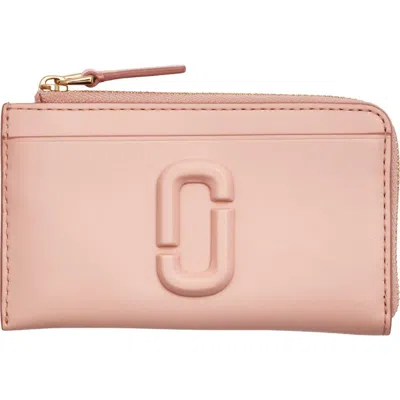 Marc Jacobs The Top Zip Multi Leather Card Holder In Rose