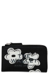 Marc Jacobs The Daisy Top Zip Multi Wallet In Black/white