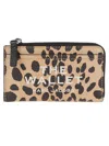 Marc Jacobs Leopard Print Leather Wallet With Zip Closure In Black Multi