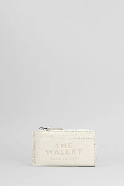 Marc Jacobs The Top Zip Multi Wallet In White Leather