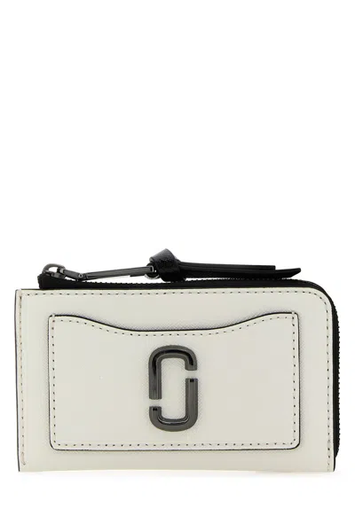 MARC JACOBS MARC JACOBS WHITE LEATHER UTILITY SNAPSHOT WALLET