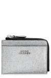 Marc Jacobs The Coated Glitter Leather Wallet In Metallic