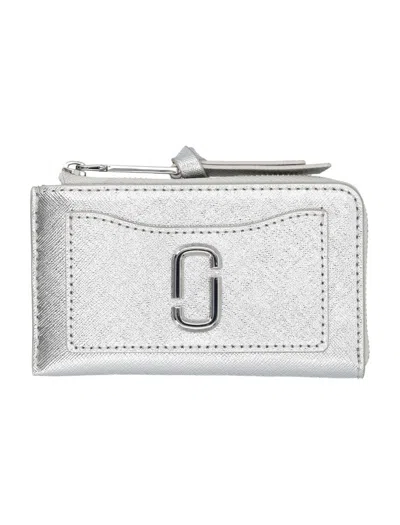 Marc Jacobs The Top Zip Wallet In Silver