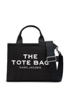 Marc Jacobs The Medium Tote Black Tote Bag With Contrasting Logo Embroidery In Cotton Blend Woman In Black