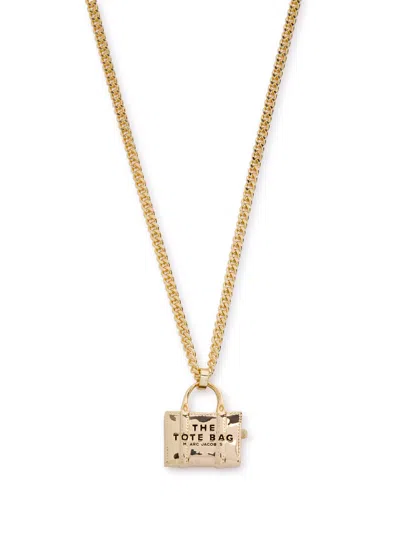 Marc Jacobs The Tote Bag Charm Necklace In Gold