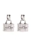 Marc Jacobs The Tote Bag Earrings In Light Antique Silver