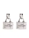 Marc Jacobs The Tote Bag Earrings In Light Antique Silver