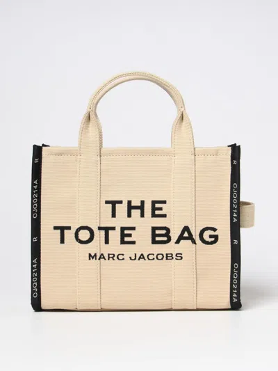 Marc Jacobs The Tote Bag In Canvas With Embroidered Logo In Sand