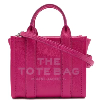 Pre-owned Marc Jacobs The Tote Bag Leather Crossbody Bag In Lipstick Pink
