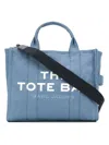 Marc Jacobs Light Blue Canvas Traveler Tote Handbag With Logo Print In Blue