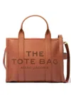 Marc Jacobs 'the Tote Bag Medium' Brown Shoulder Bag With Logo In Grainy Leather Woman