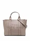 Marc Jacobs The Tote Bag Medium Grey Shoulder Bag With Logo In Grainy Leather Woman